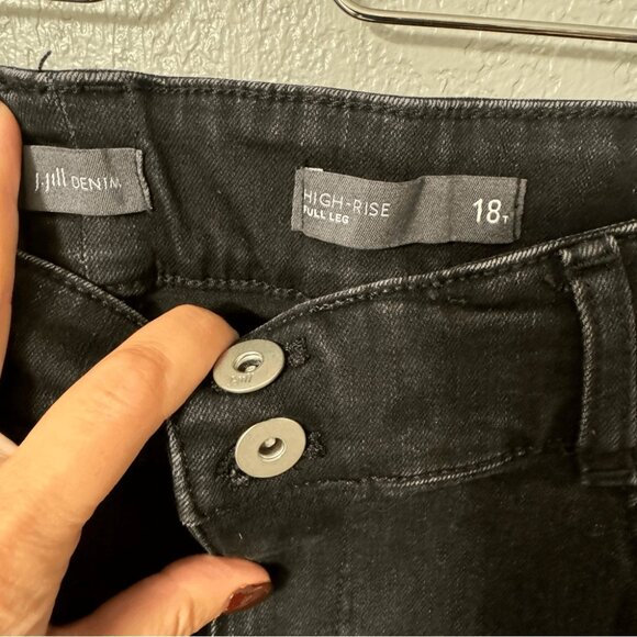 J. Jill High-Rise Creased-Front Full-Leg Jeans 18T - Picture 3 of 6